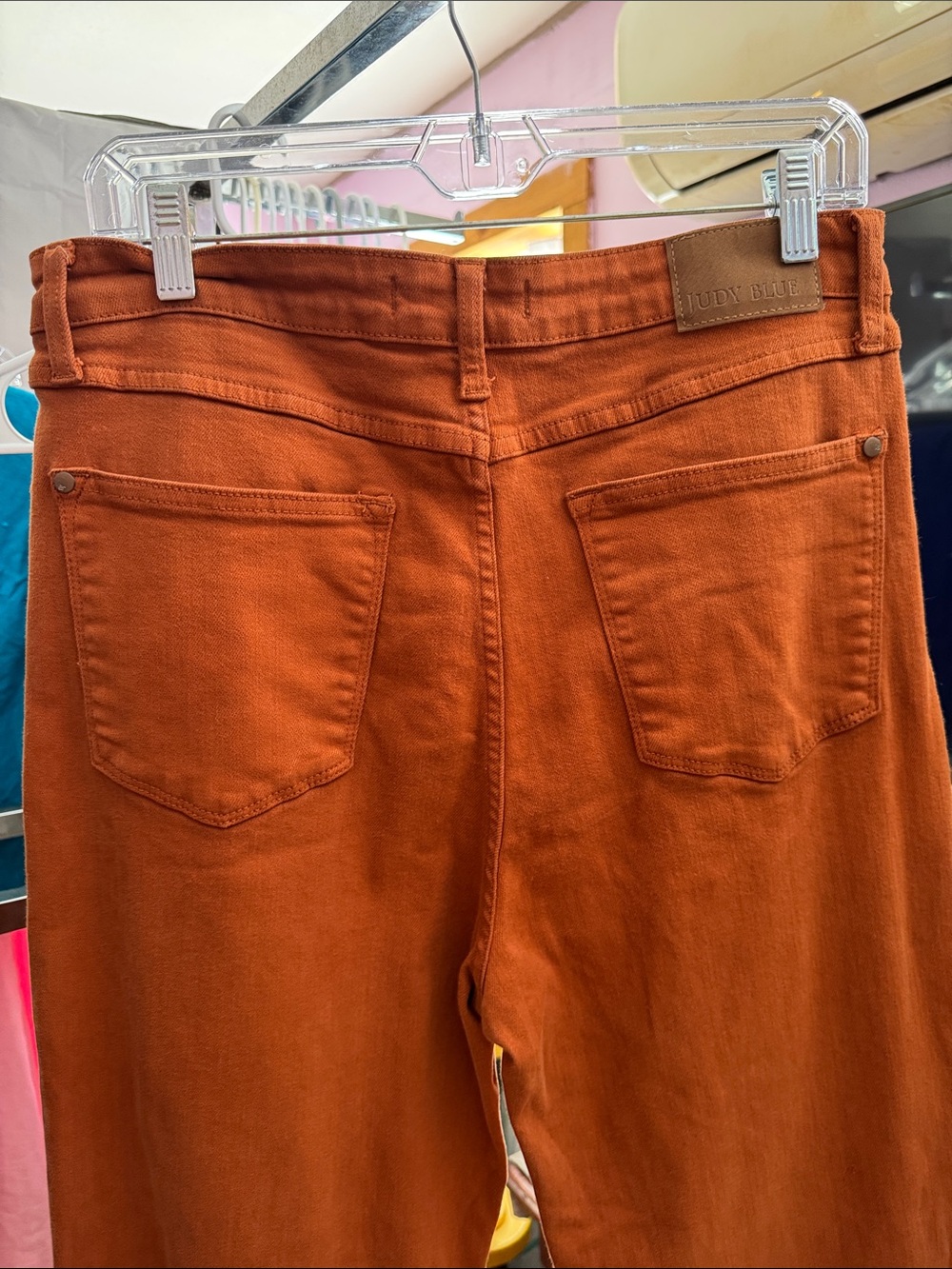 Judy Blue Texas Longhorn Orange Wide Leg High Rise Jeans 15/32 JB88498C Like New - Picture 6 of 7